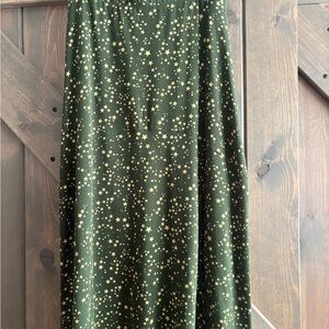 Kettlewell maxi skirt dark olive autumn size small